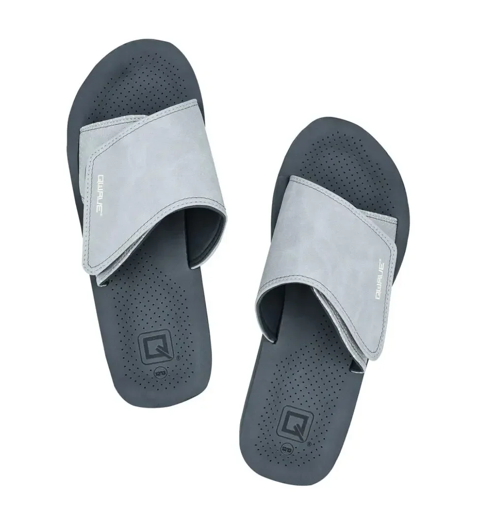 Mens Weathered Strap Ash Grey Charcoal Black Outdoor Comfort Slides Size 8.5 New